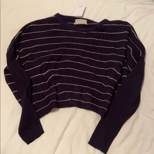 Urban Outfitters Striped Cropped Wide Sweater